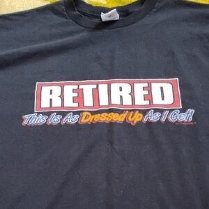 Fruit of the Loom Black 'Retired' Graphic Tee